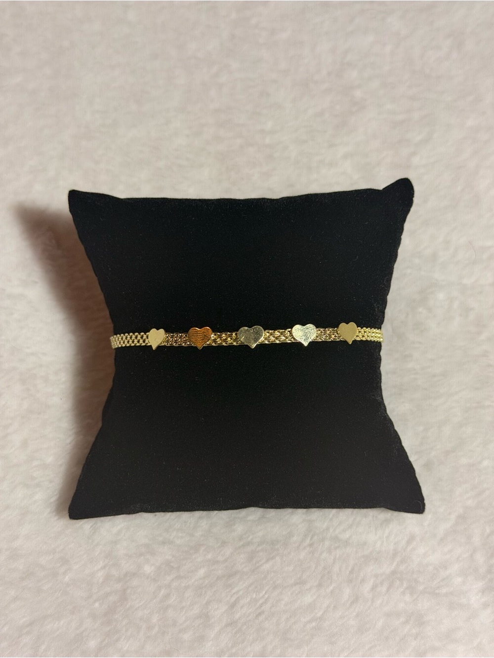 14K Gold Solid Bracelet Bizmarck Hearts Bracet Women